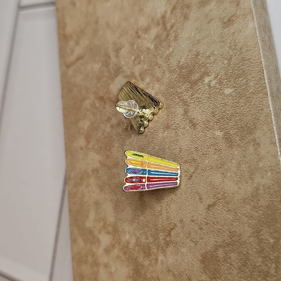 Colorful Teacher Marker Earrings - Picture 2 of 2